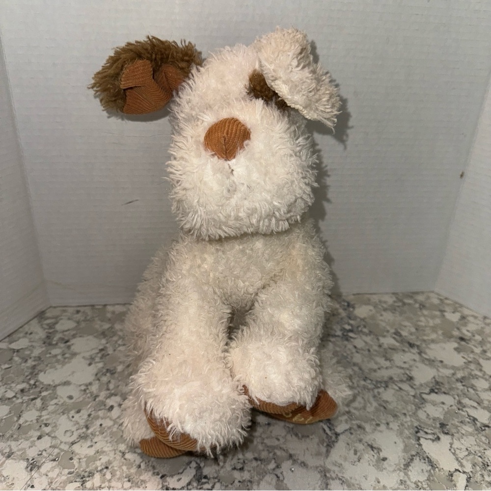 Noble The Barnes and Noble Ragamuffin Terrier Stuffed Plush Dog Cream Brown